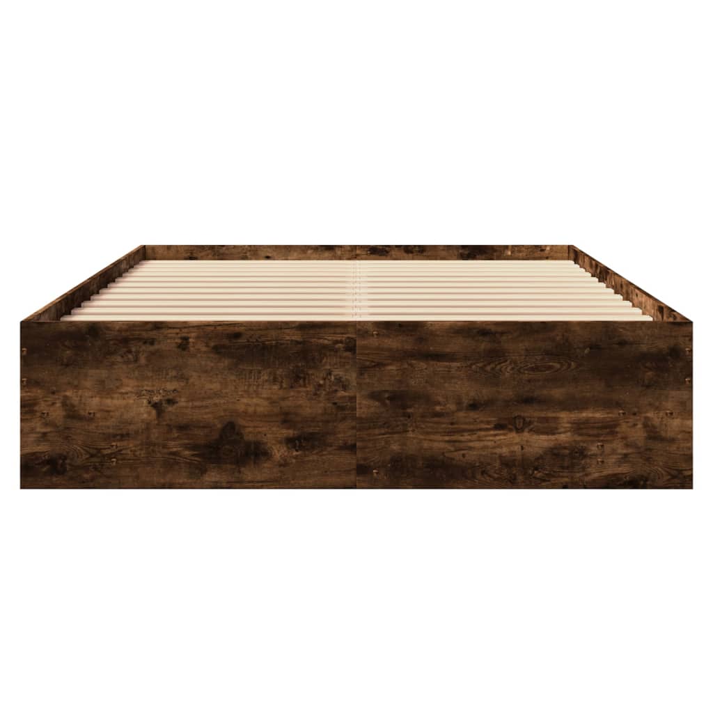 Sengeramme uten madrass røkt eik 140x200 cm konstruert tre