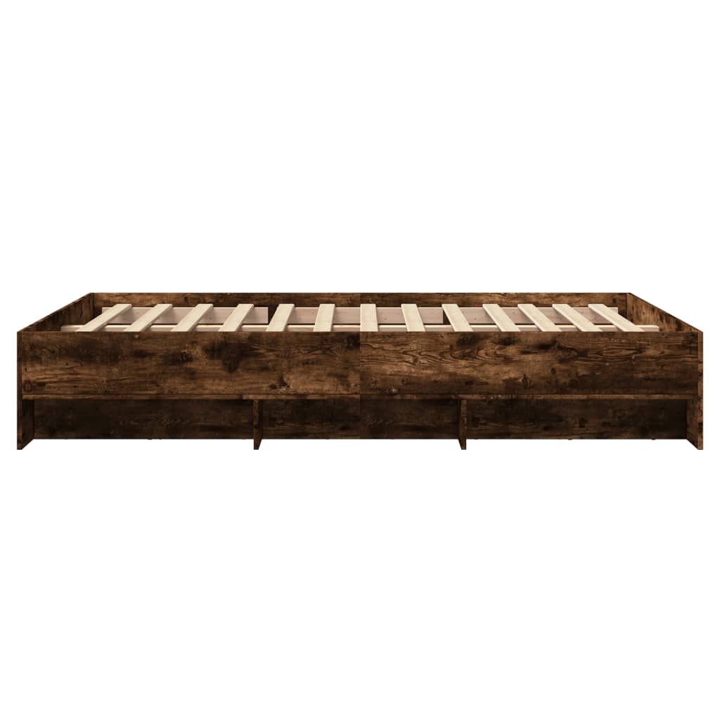 Sengeramme uten madrass røkt eik 140x200 cm konstruert tre