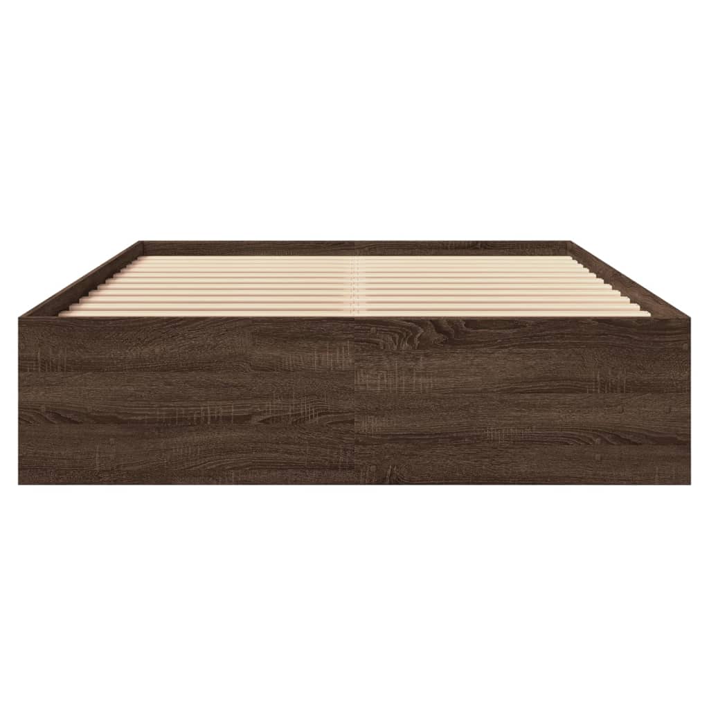 Sengeramme uten madrass brun eik 120x200 cm konstruert tre