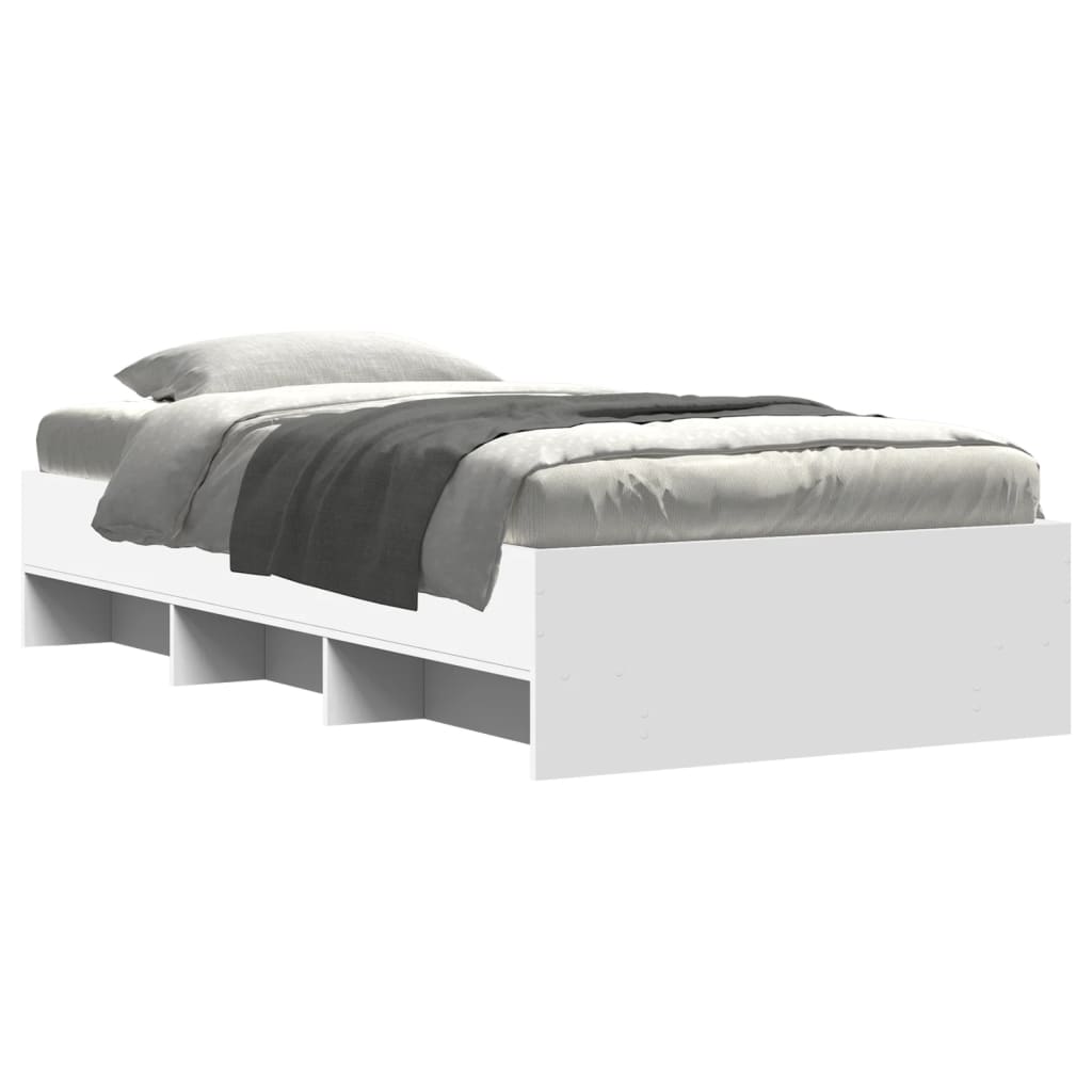 Sengeramme hvit 100x200 cm konstruert tre