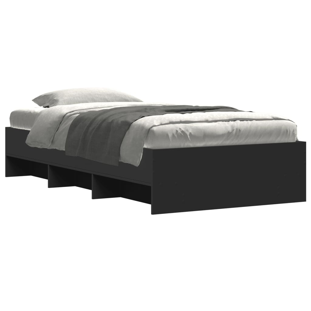 Sengeramme svart 100x200 cm konstruert tre