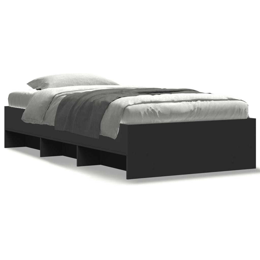 Sengeramme svart 100x200 cm konstruert tre