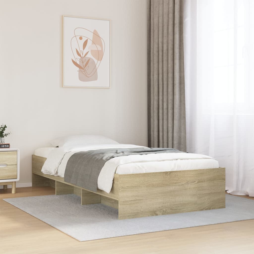 Sengeramme uten madrass sonoma eik 100x200 cm konstruert tre