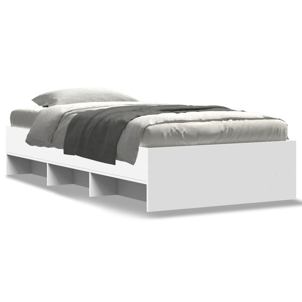 Sengeramme hvit 90x200 cm konstruert tre