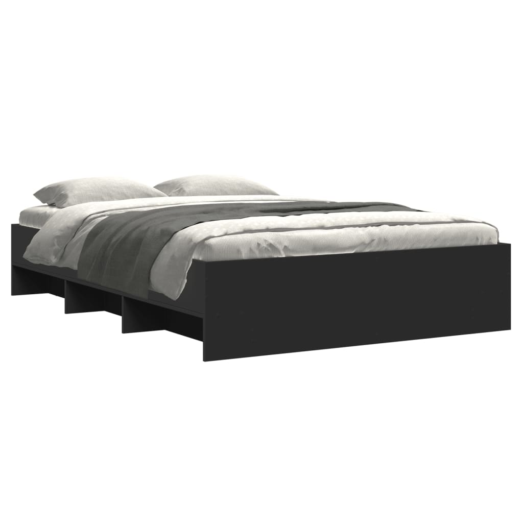 Sengeramme svart 140x190 cm konstruert tre