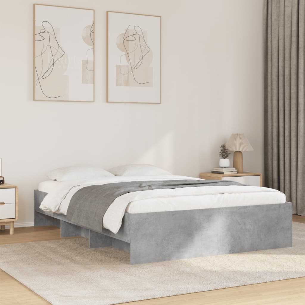 Sengeramme betonggrå 135x190 cm konstruert tre