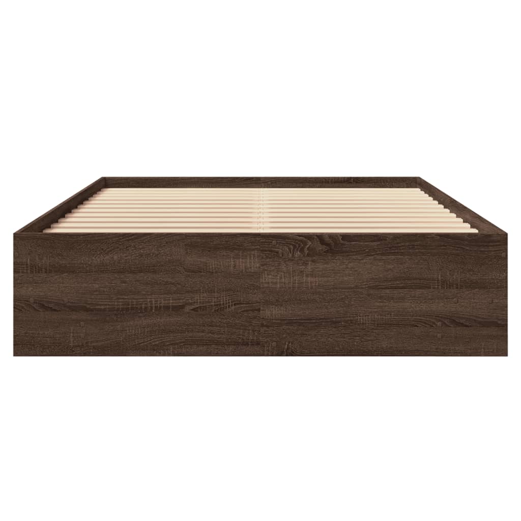 Sengeramme brun eik 135x190 cm konstruert tre