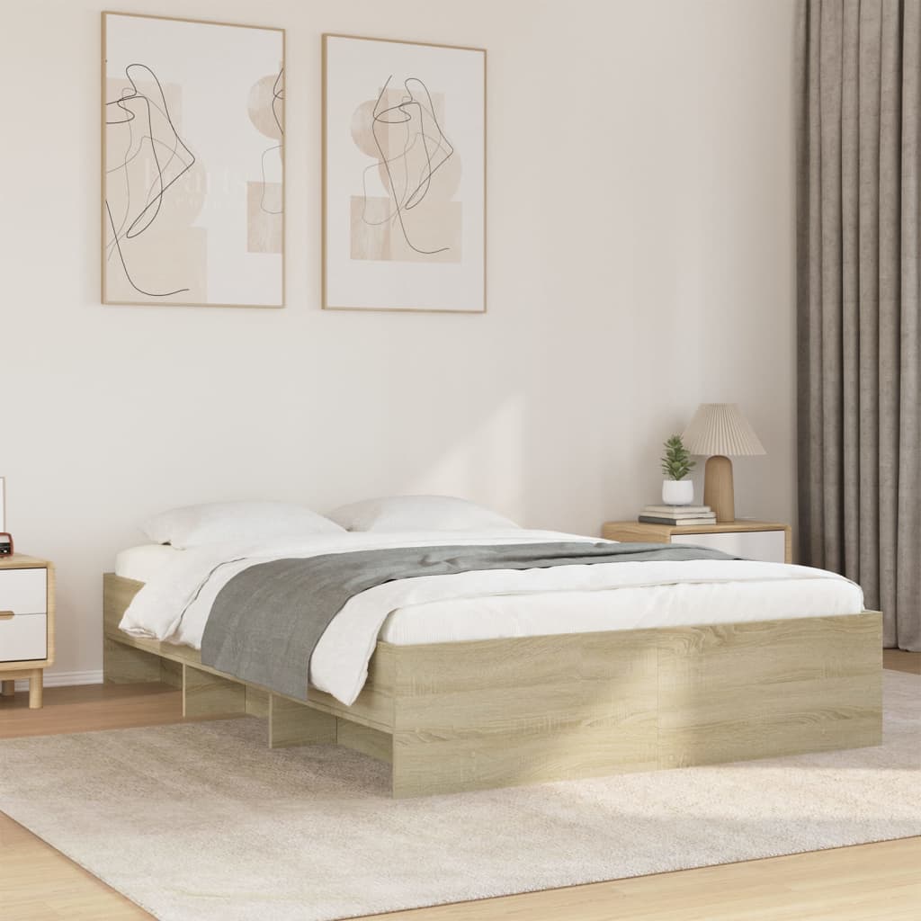 Sengeramme uten madrass sonoma eik 120x190 cm konstruert tre
