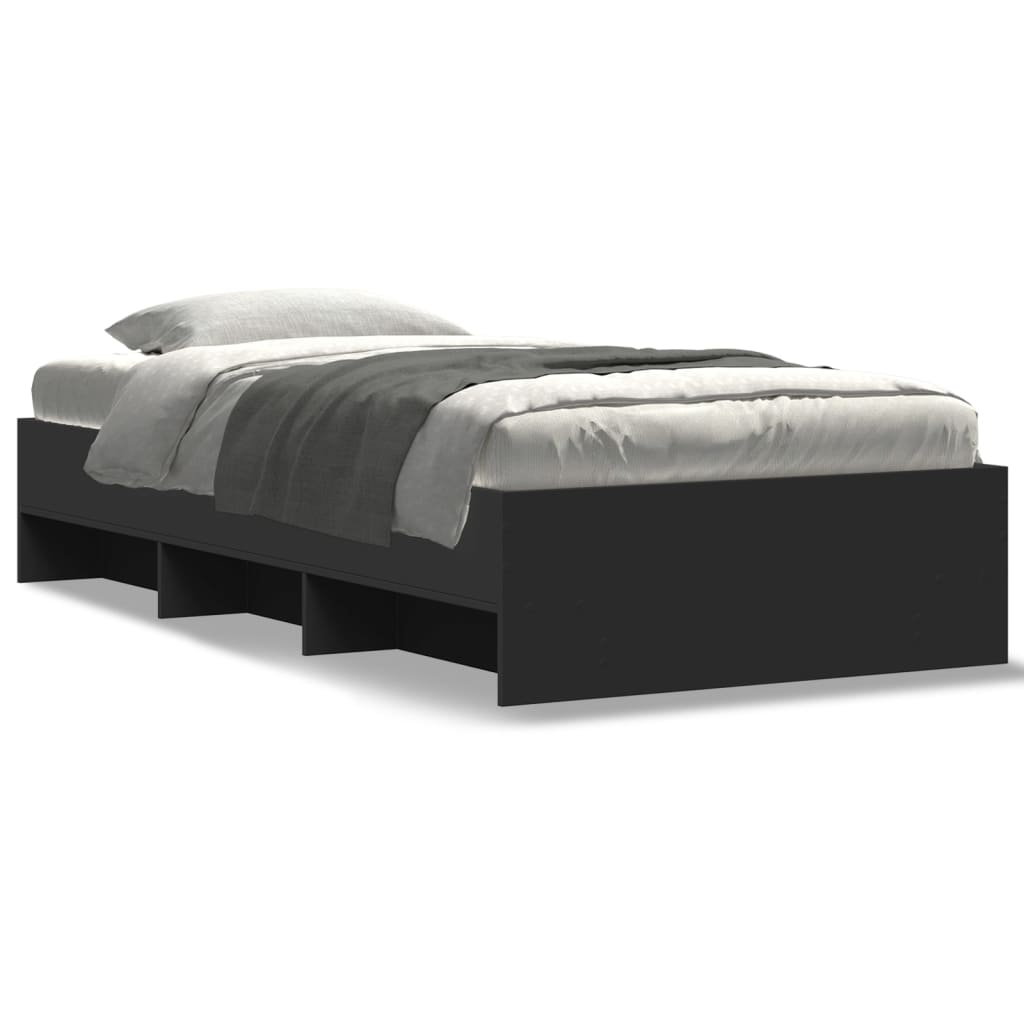 Sengeramme svart 90x190 cm konstruert tre