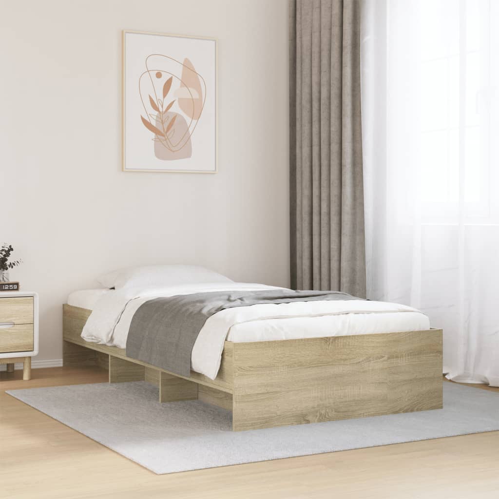 Sengeramme uten madrass sonoma eik 90x190 cm konstruert tre