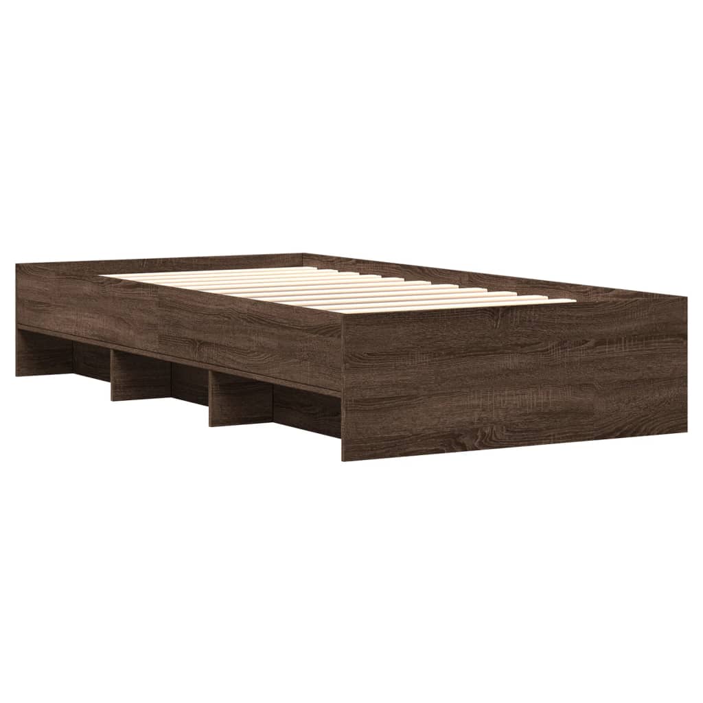 Sengeramme uten madrass brun eik 90x190 cm konstruert tre