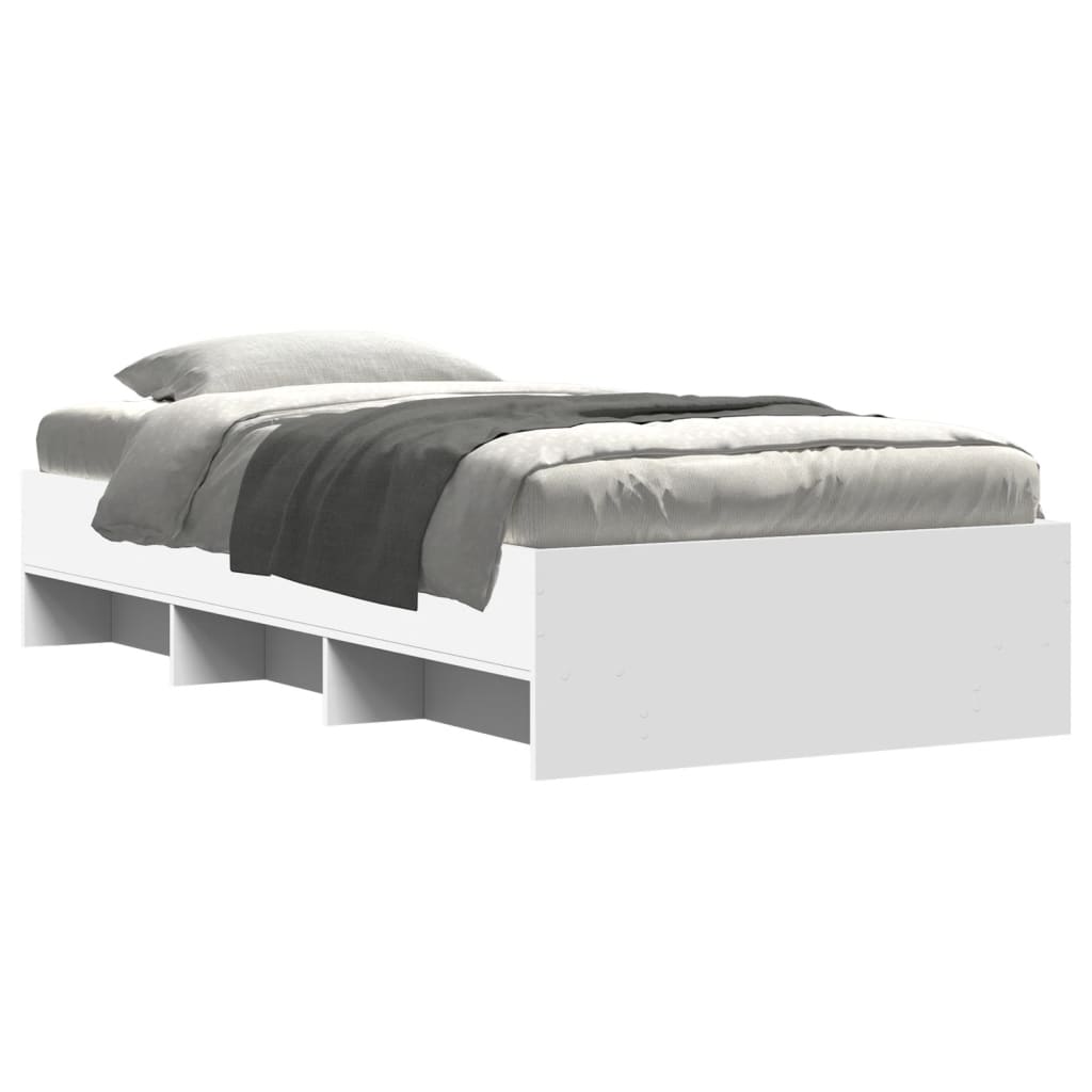 Sengeramme hvit 75x190 cm konstruert tre