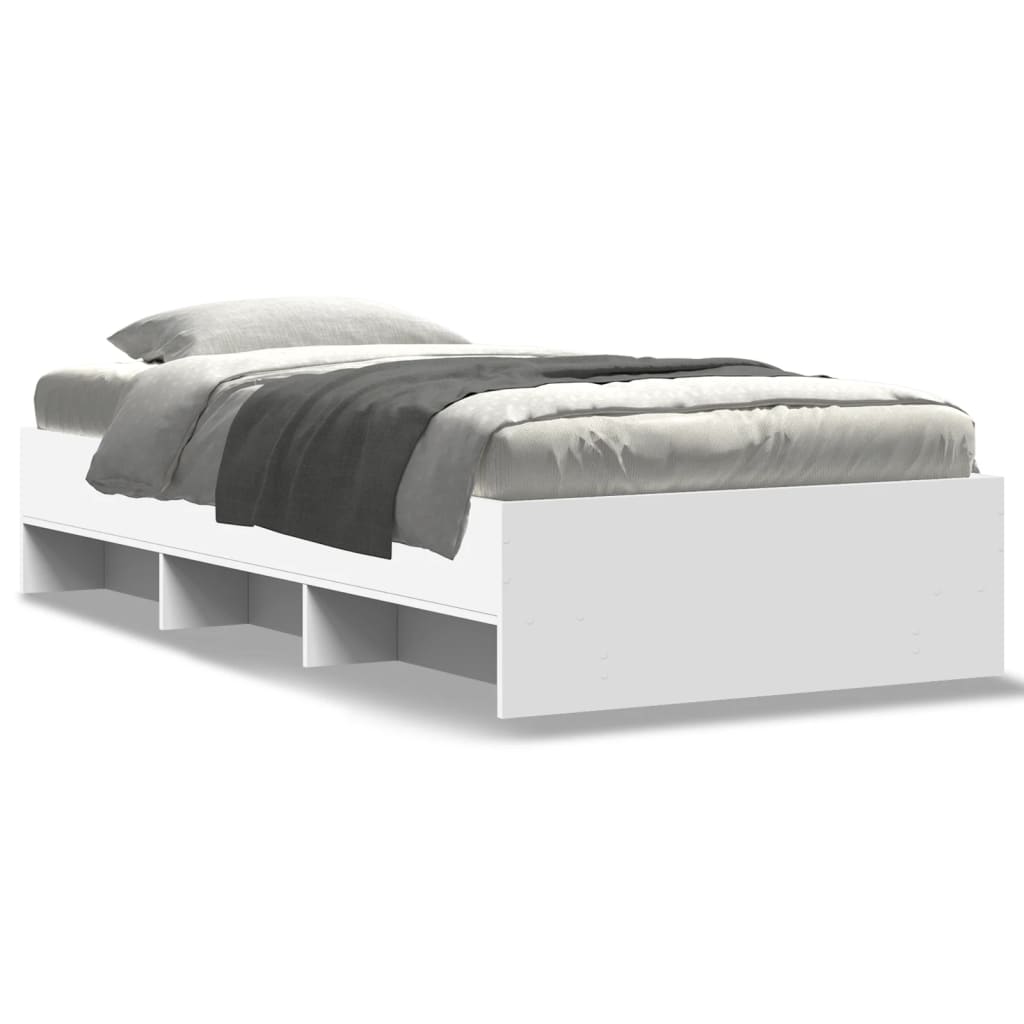 Sengeramme hvit 75x190 cm konstruert tre