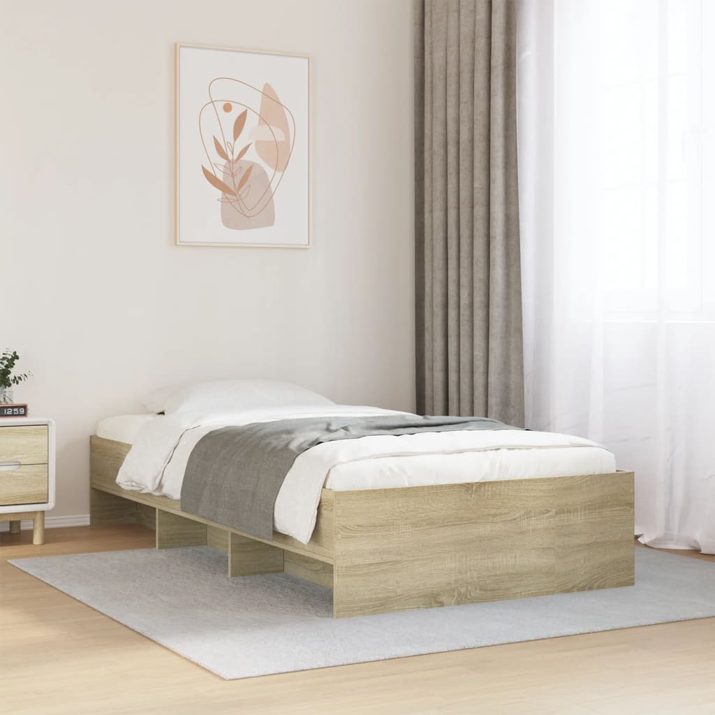 Sengeramme uten madrass sonoma eik 75x190 cm konstruert tre