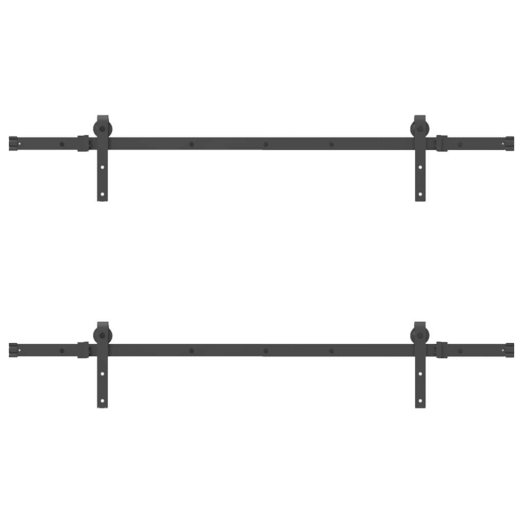 Utstyr for skyvedør 152,5 cm stål svart vidaXL