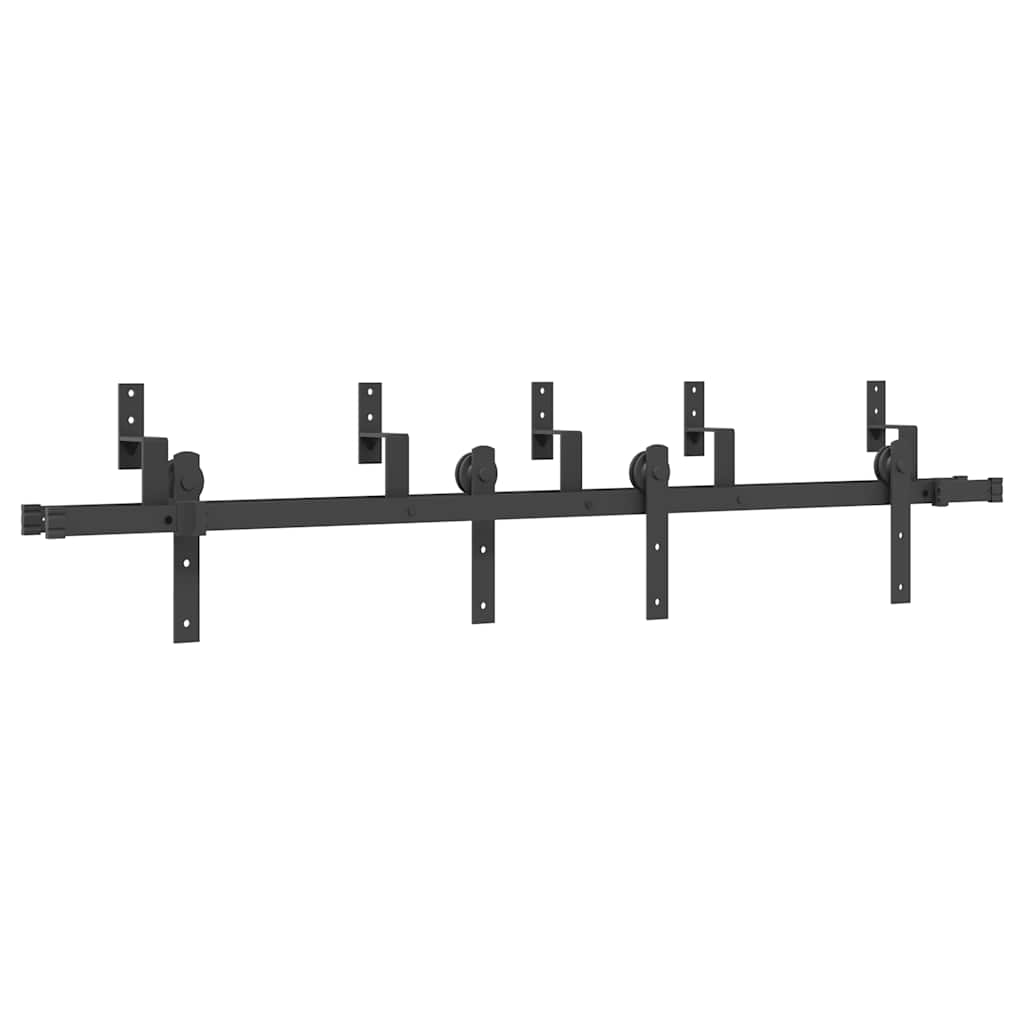 Utstyr for skyvedør 183 cm stål svart