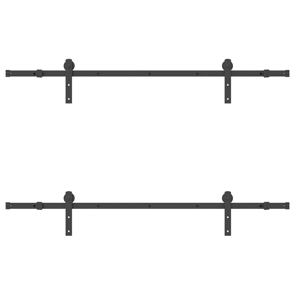 Utstyr for skyvedør 183 cm stål svart
