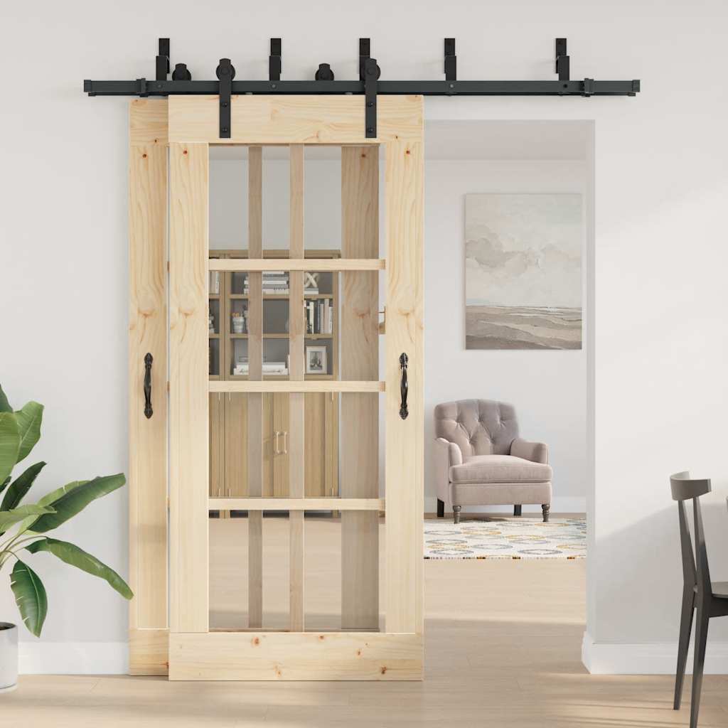 Utstyr for skyvedør 200 cm stål svart