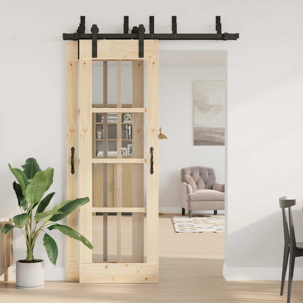 Utstyr for skyvedør 152,5 cm stål svart
