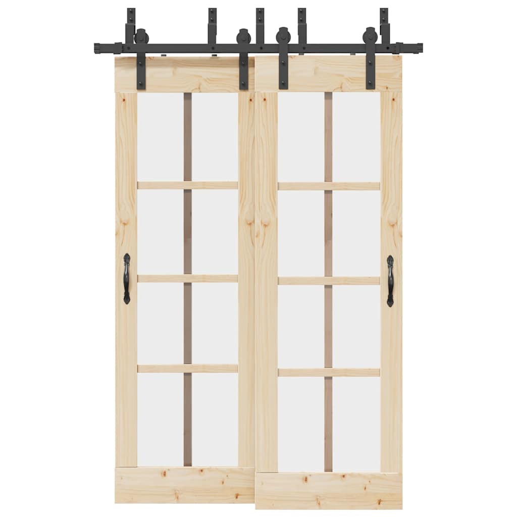 Utstyr for skyvedør 152,5 cm stål svart