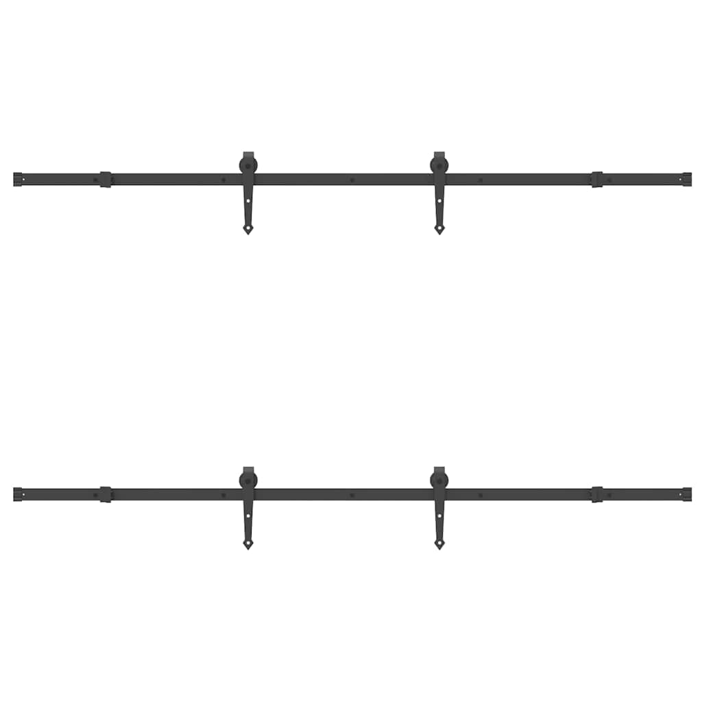Utstyr for skyvedør 213,5 cm stål svart vidaXL
