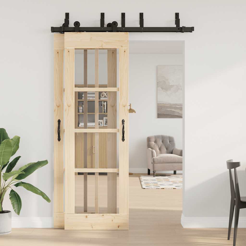 Utstyr for skyvedør 152,5 cm stål svart