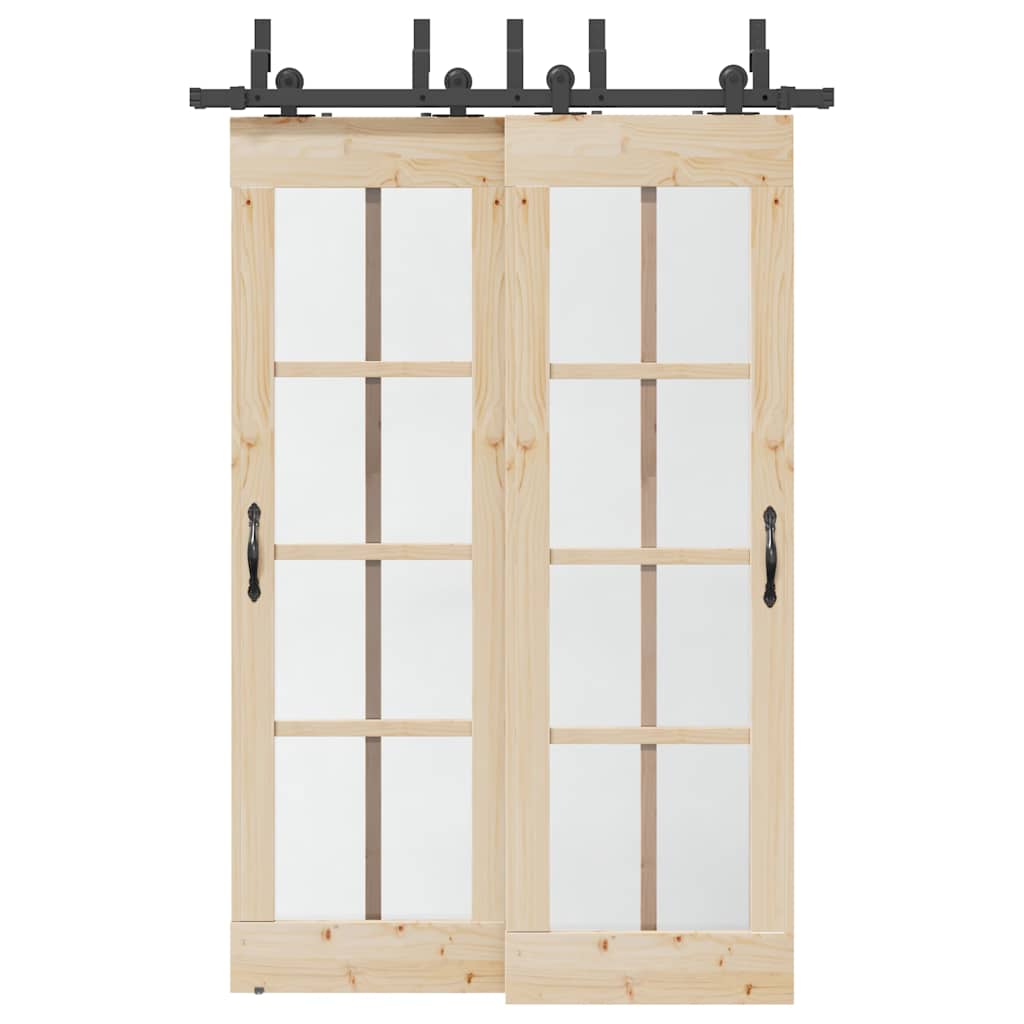 Utstyr for skyvedør 152,5 cm stål svart