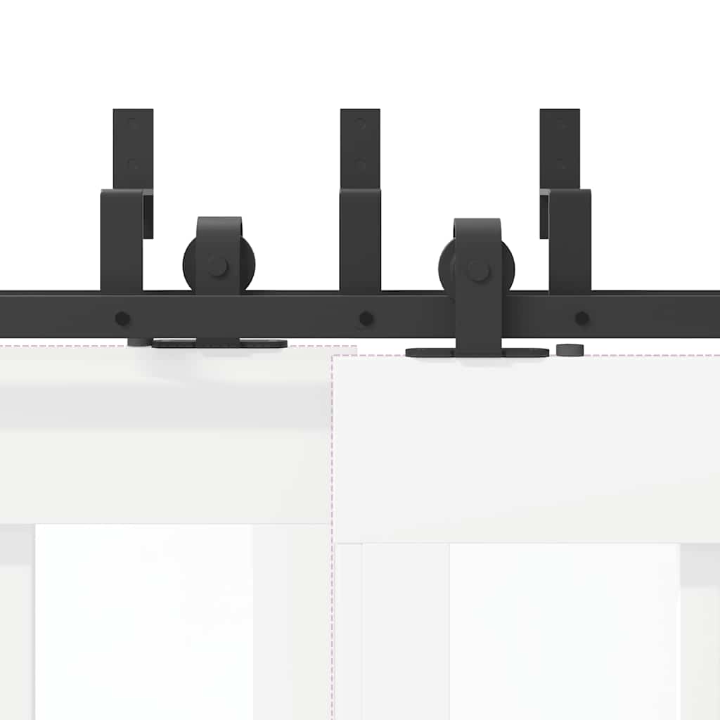 Utstyr for skyvedør 183 cm stål svart vidaXL