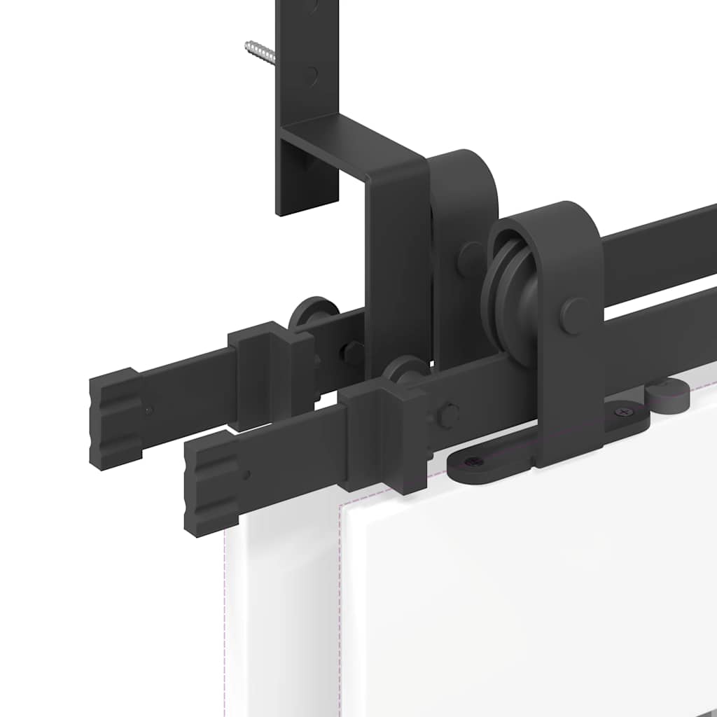 Utstyr for skyvedør 183 cm stål svart vidaXL