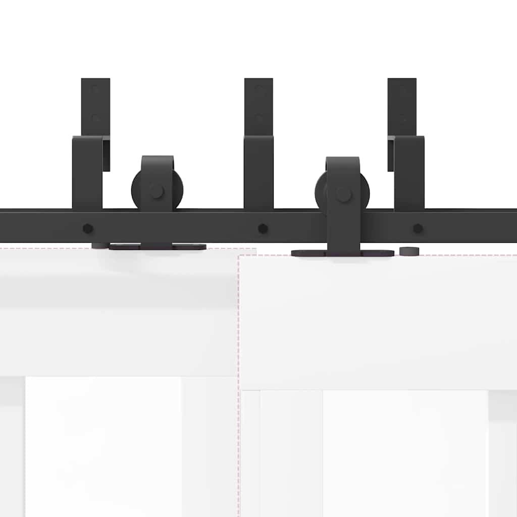 Utstyr for skyvedør 152,5 cm stål svart