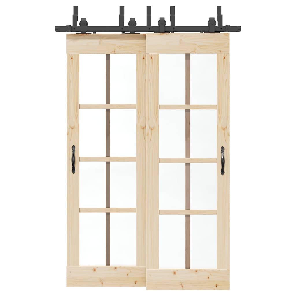 Utstyr for skyvedør 152,5 cm stål svart
