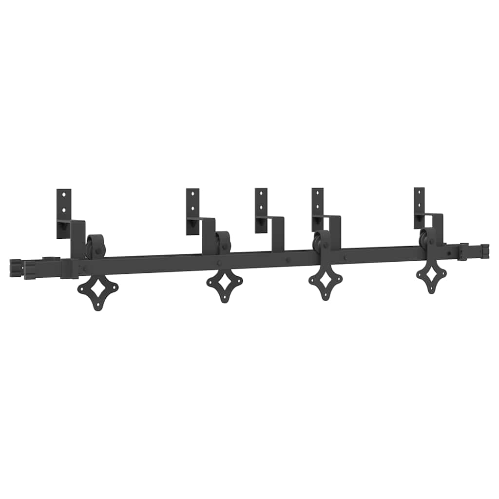 Utstyr for skyvedør 152,5 cm stål svart