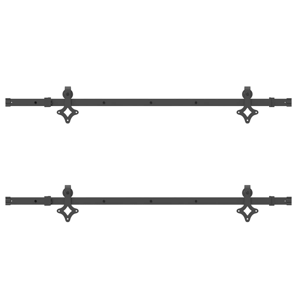 Utstyr for skyvedør 152,5 cm stål svart