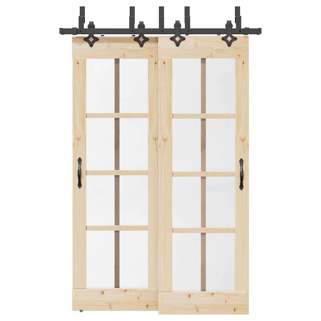 Utstyr for skyvedør 152,5 cm stål svart