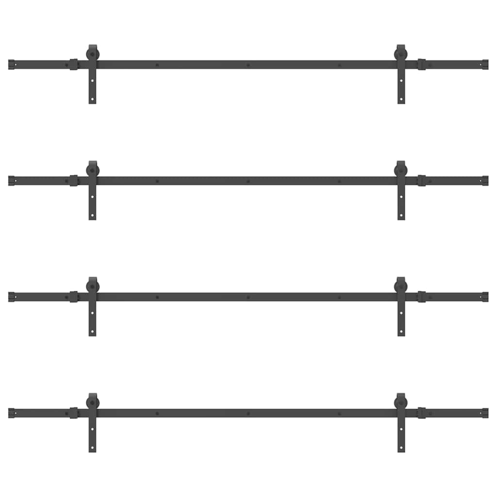 Utstyr for skyvedør 427 cm stål svart vidaXL