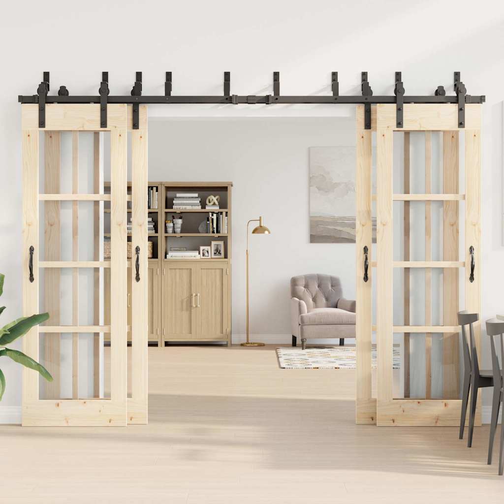 Utstyr for skyvedør 305 cm stål svart