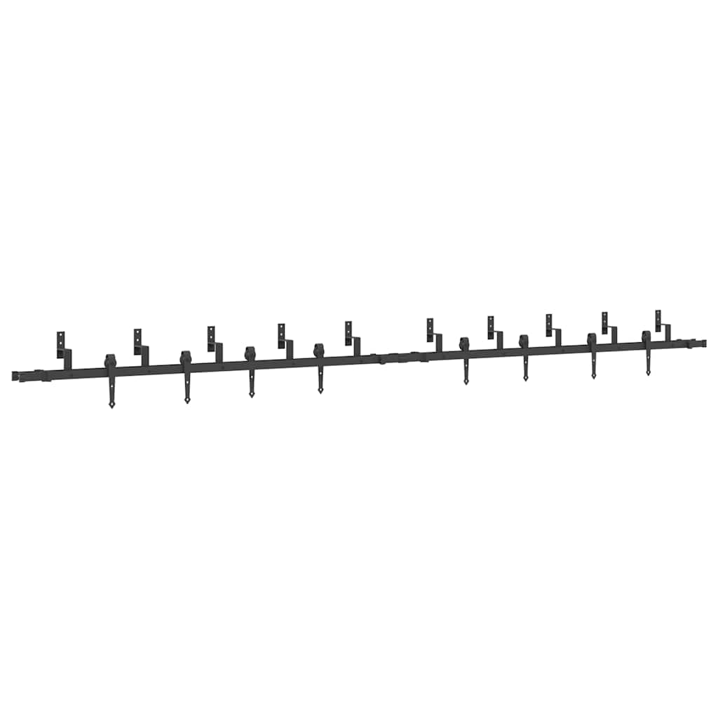 Utstyr for skyvedør 427 cm stål svart vidaXL