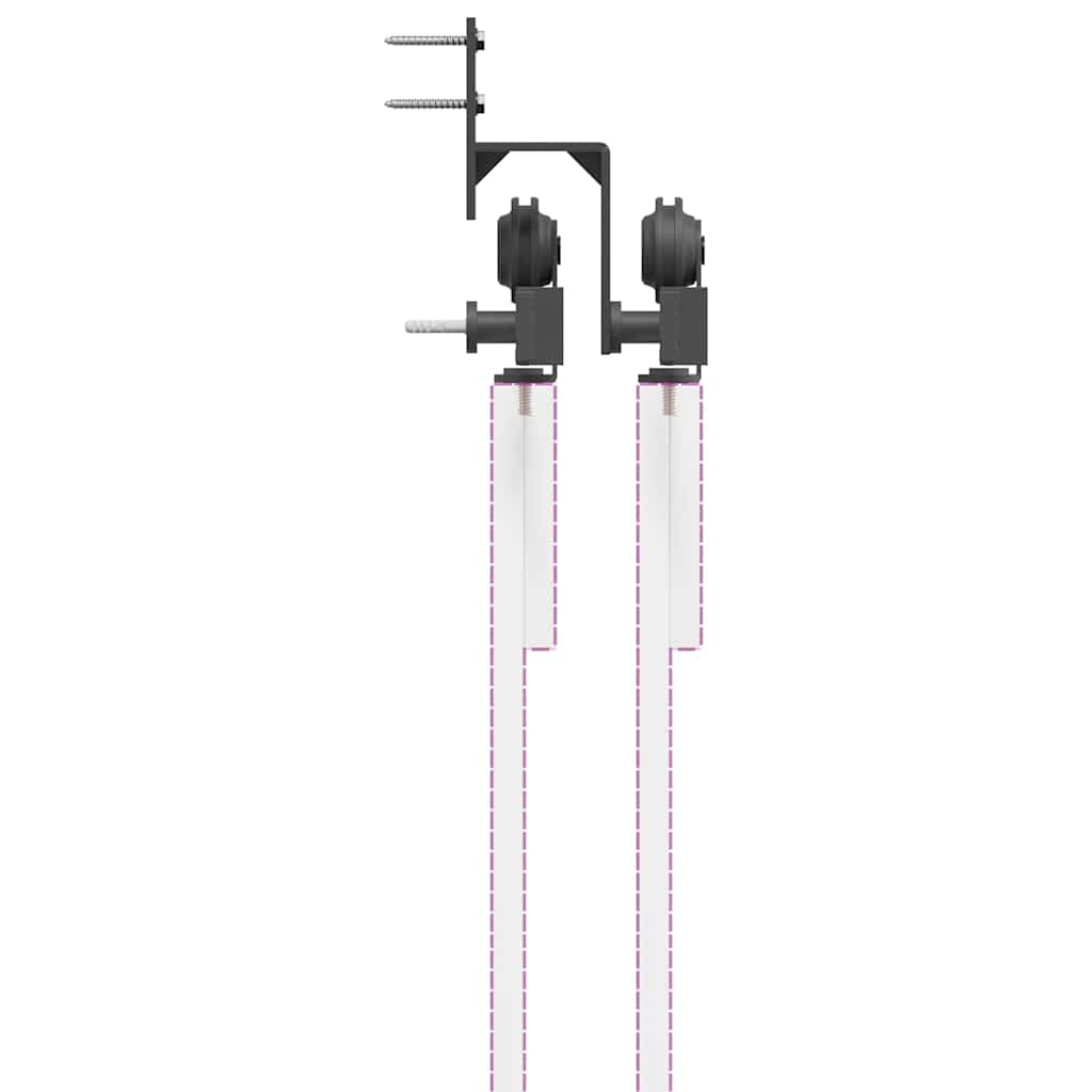 Utstyr for skyvedør 305 cm stål svart