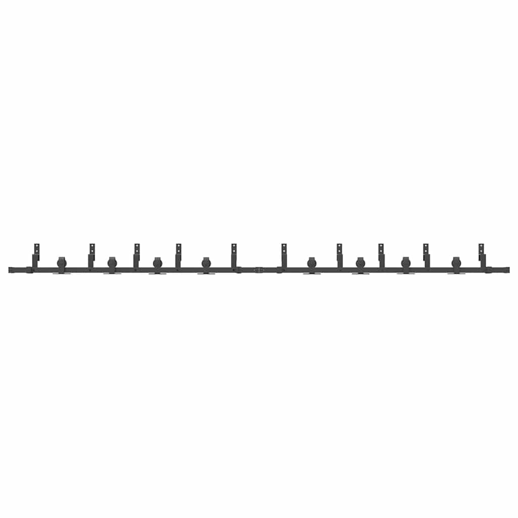 Utstyr for skyvedør 366 cm stål svart vidaXL