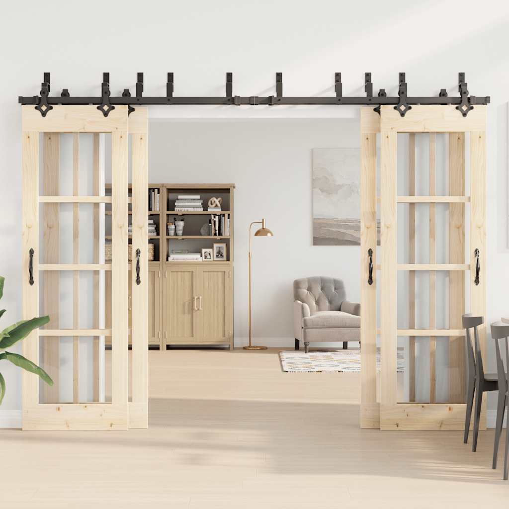 Utstyr for skyvedør 305 cm stål svart