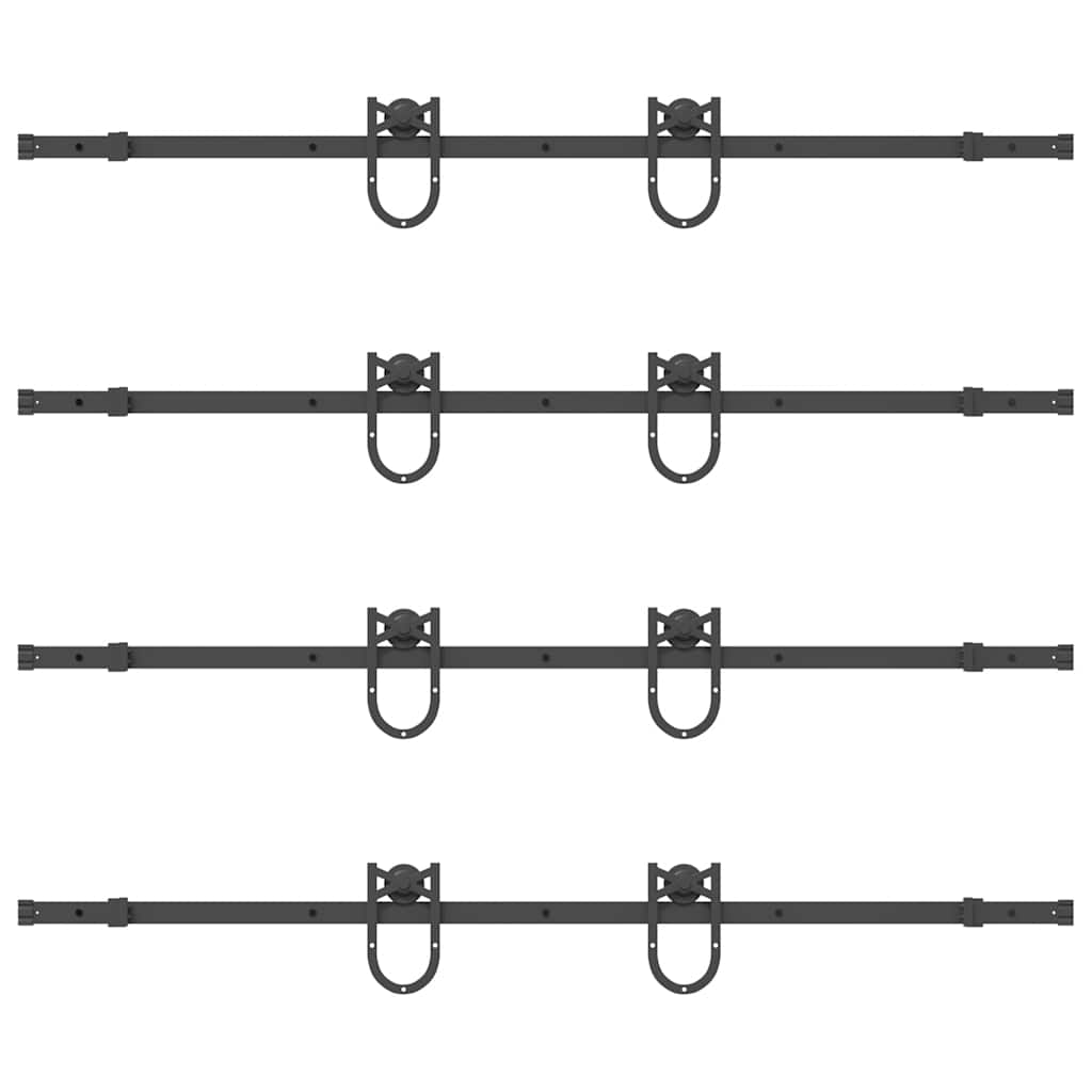 Utstyr for skyvedør 366 cm stål svart