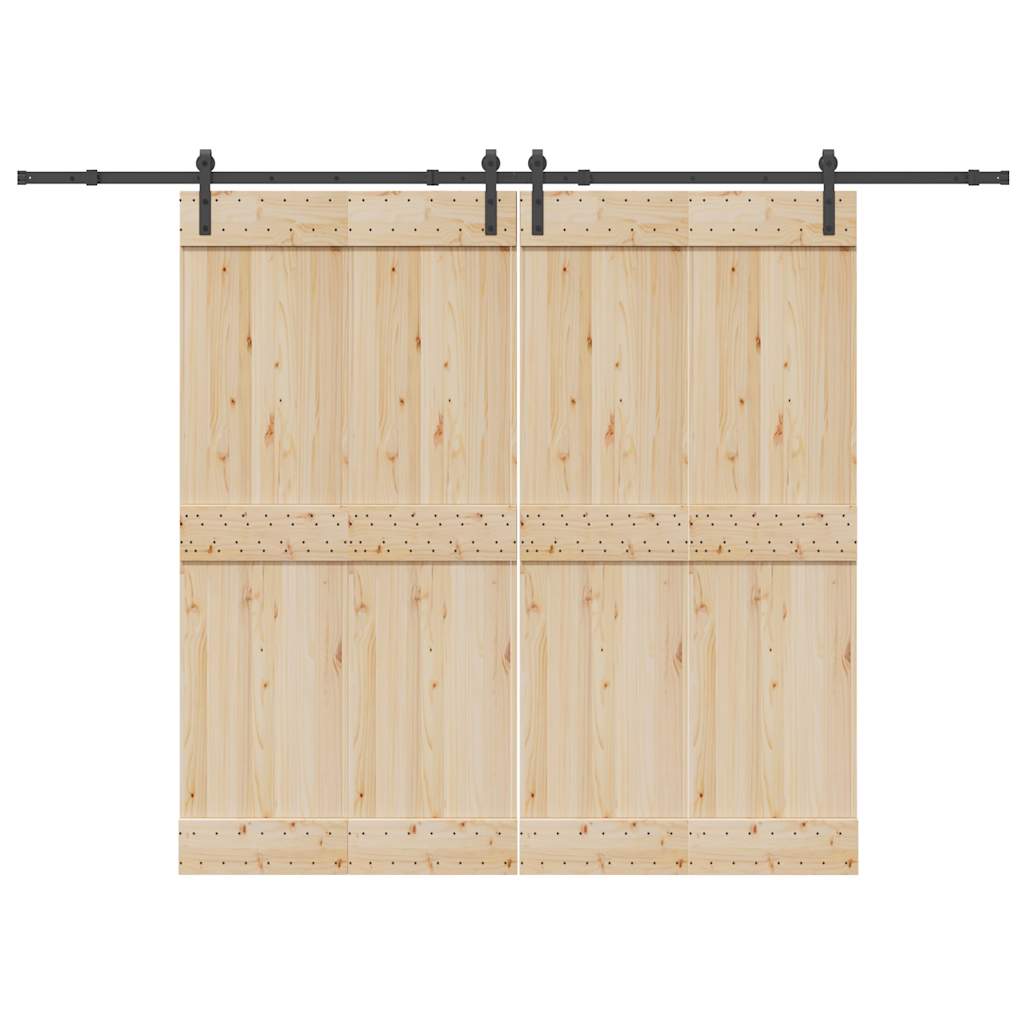 Utstyr for skyvedør 305 cm stål svart vidaXL