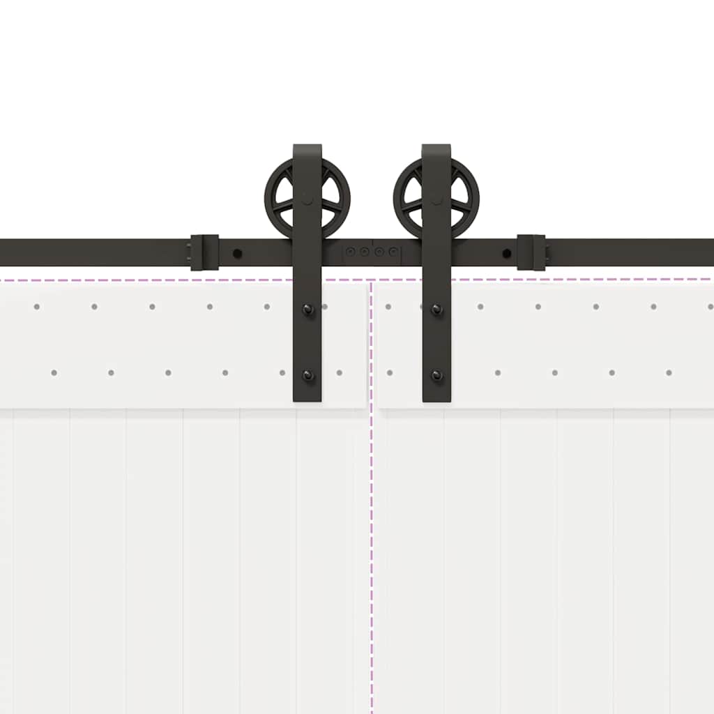 Utstyr for skyvedør 366 cm stål svart