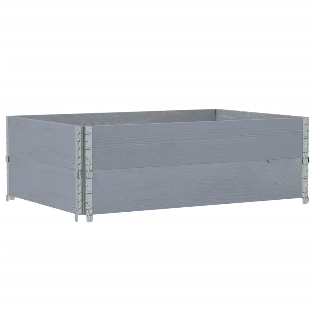 Pallekarmer 2 stk grå 120x80 cm heltre furu