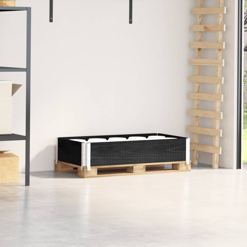 Pallekarmer svart 100x50 cm heltre furu