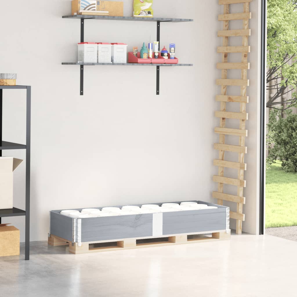 Pallekarmer grå 150x50 cm heltre furu vidaXL