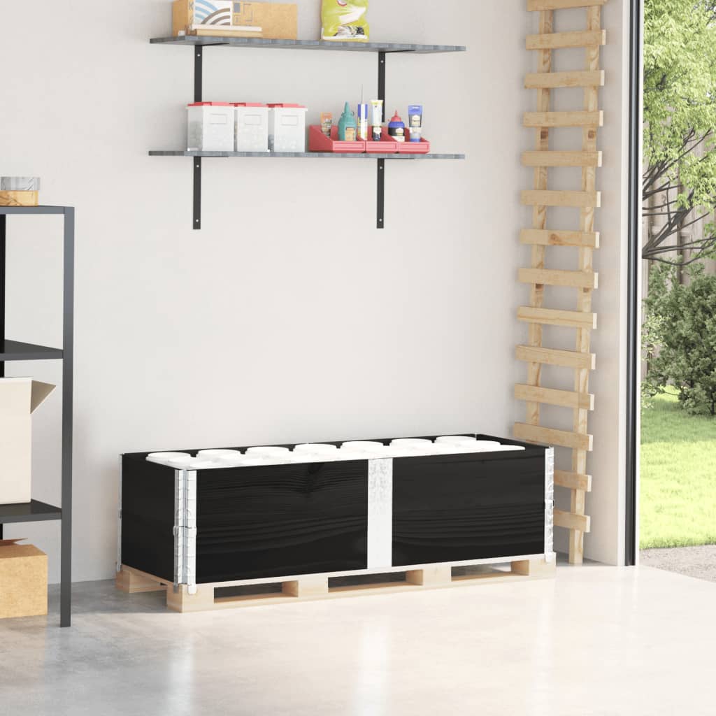 Pallekarmer 2 stk svart 150x50 cm heltre furu