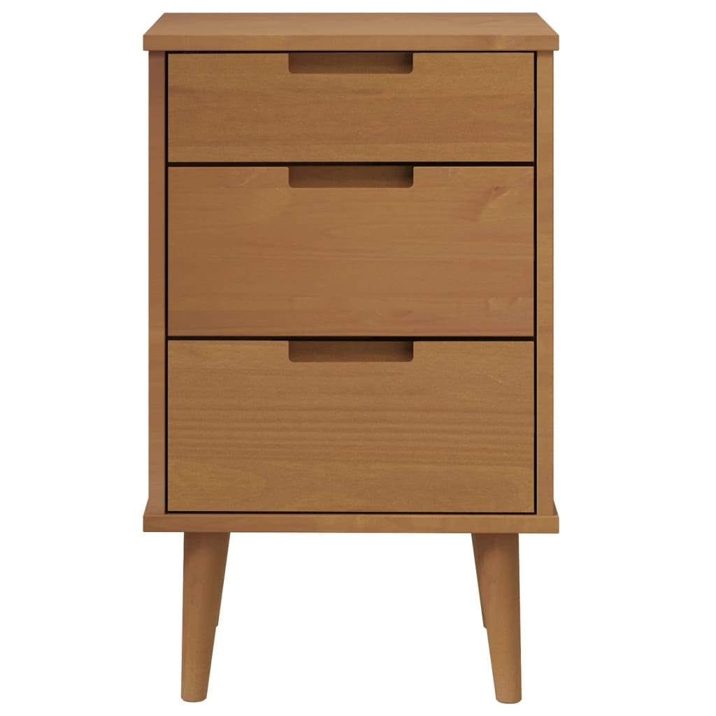 Nattbord MOLDE brun 40x35x65 cm heltre furu