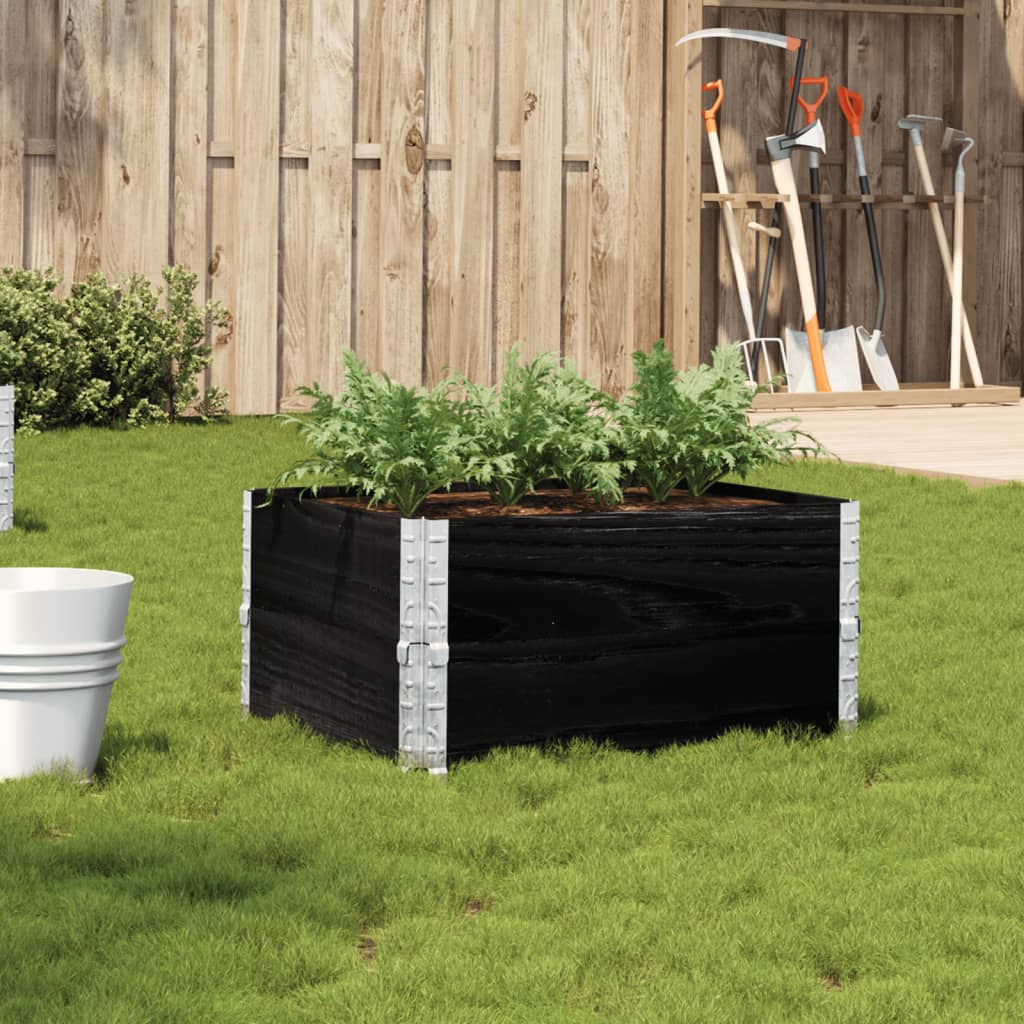 Hageplantekasse svart 80x60 cm heltre furu