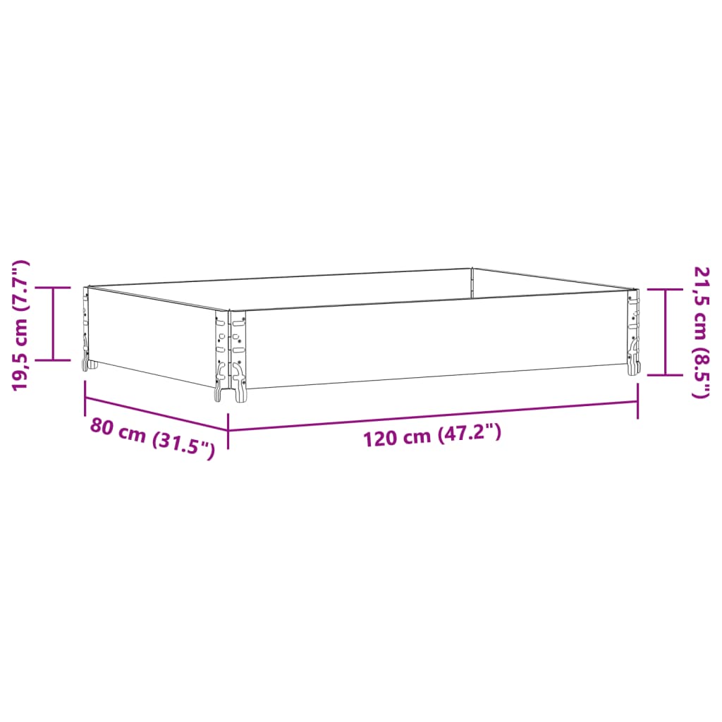 Plantekasse svart 120x80 cm heltre furu vidaXL